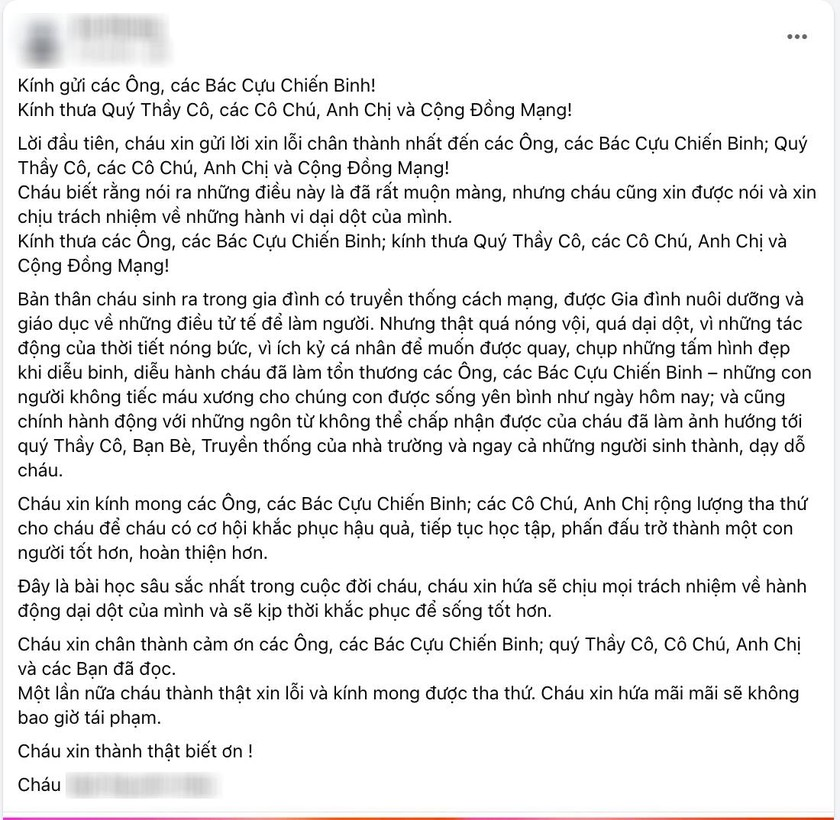 Bất ngờ danh tính nam sinh vô l-ễ với cựu chiến binh khiến cả nước bức xúc! Đại học Văn Lang họp khẩn